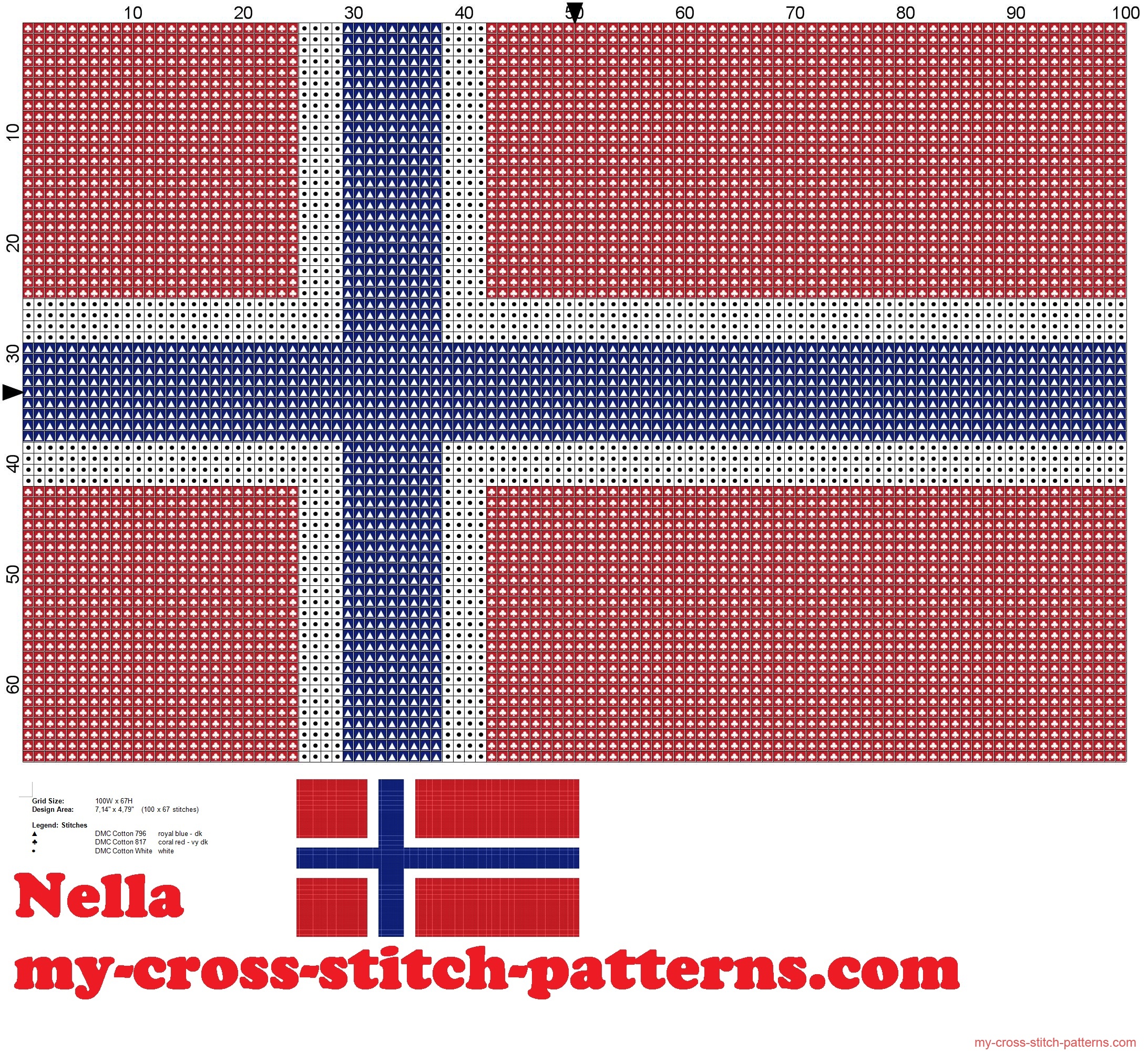 bandiera_norvegia_schema_punto_croce_