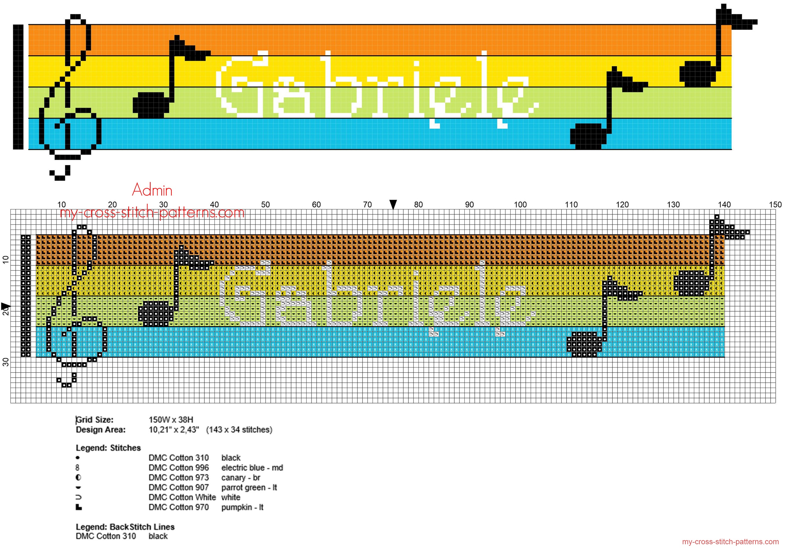 gabriele_nome_bimbo_da_ricamare_con_note_musicali_color_arcobaleno