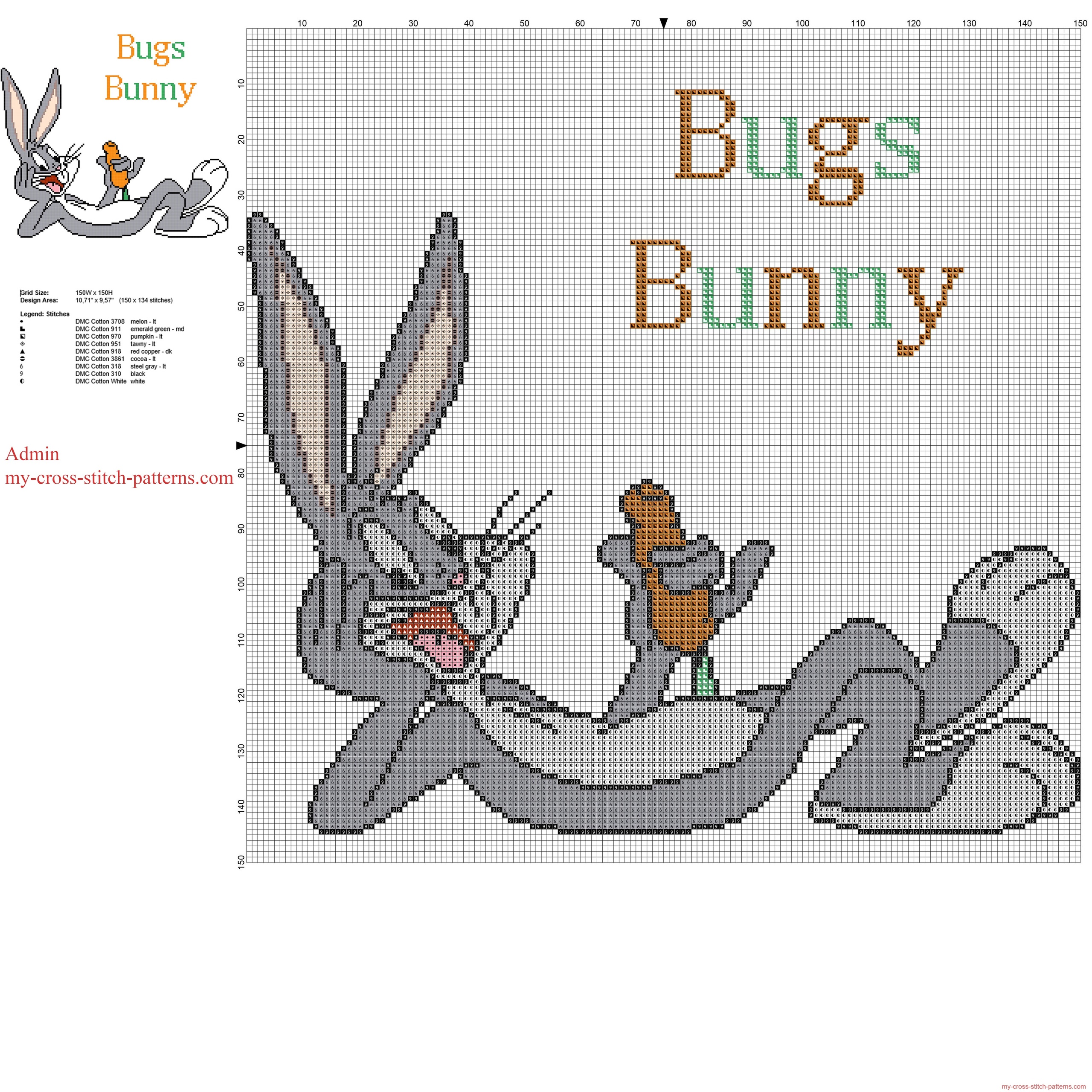 looney_tunes_bugs_bunny_con_una_carota_schema_punto_croce_gratis