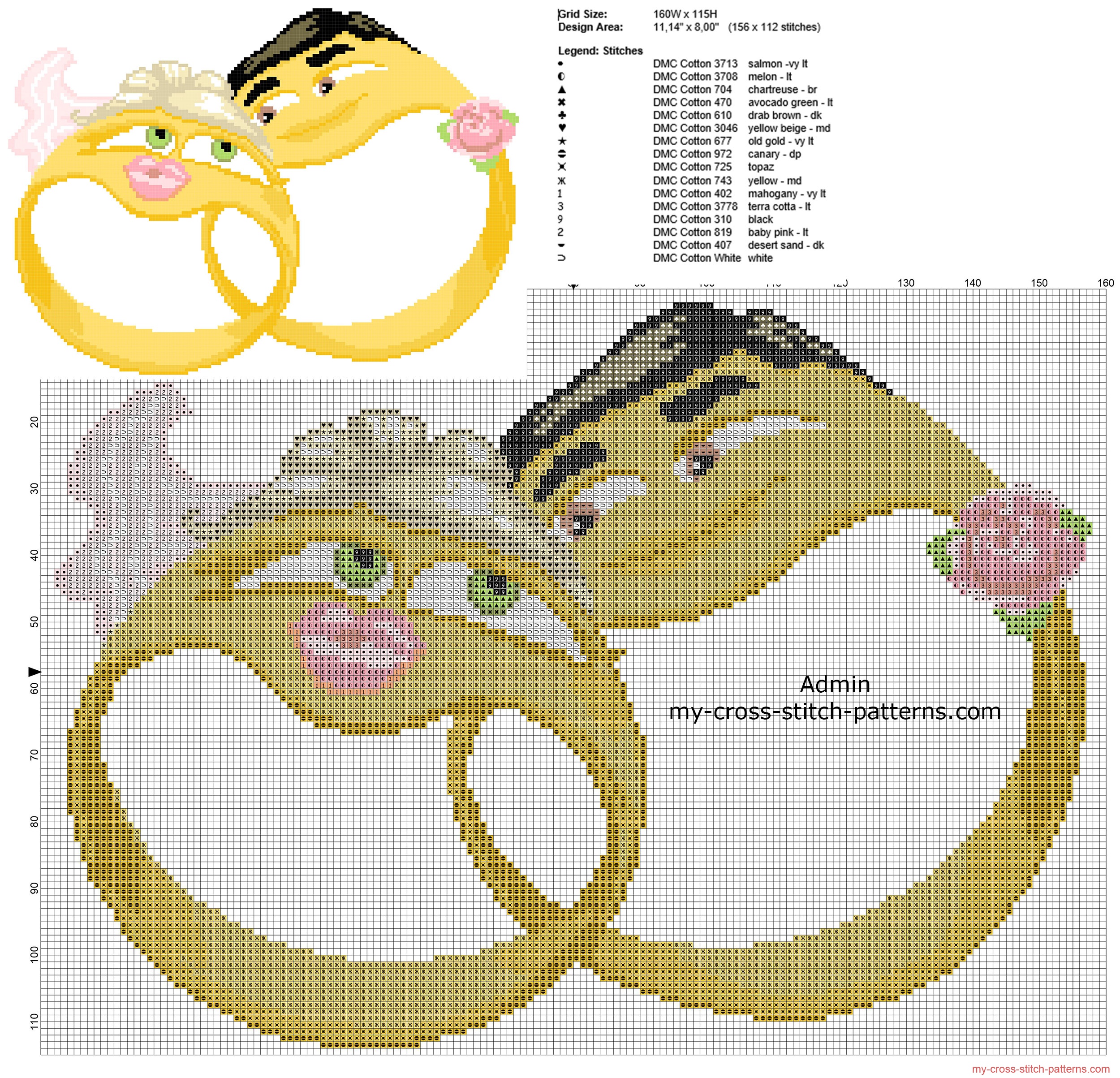 schema_punto_croce_anniversario_di_matrimonio_anelli_emoticons