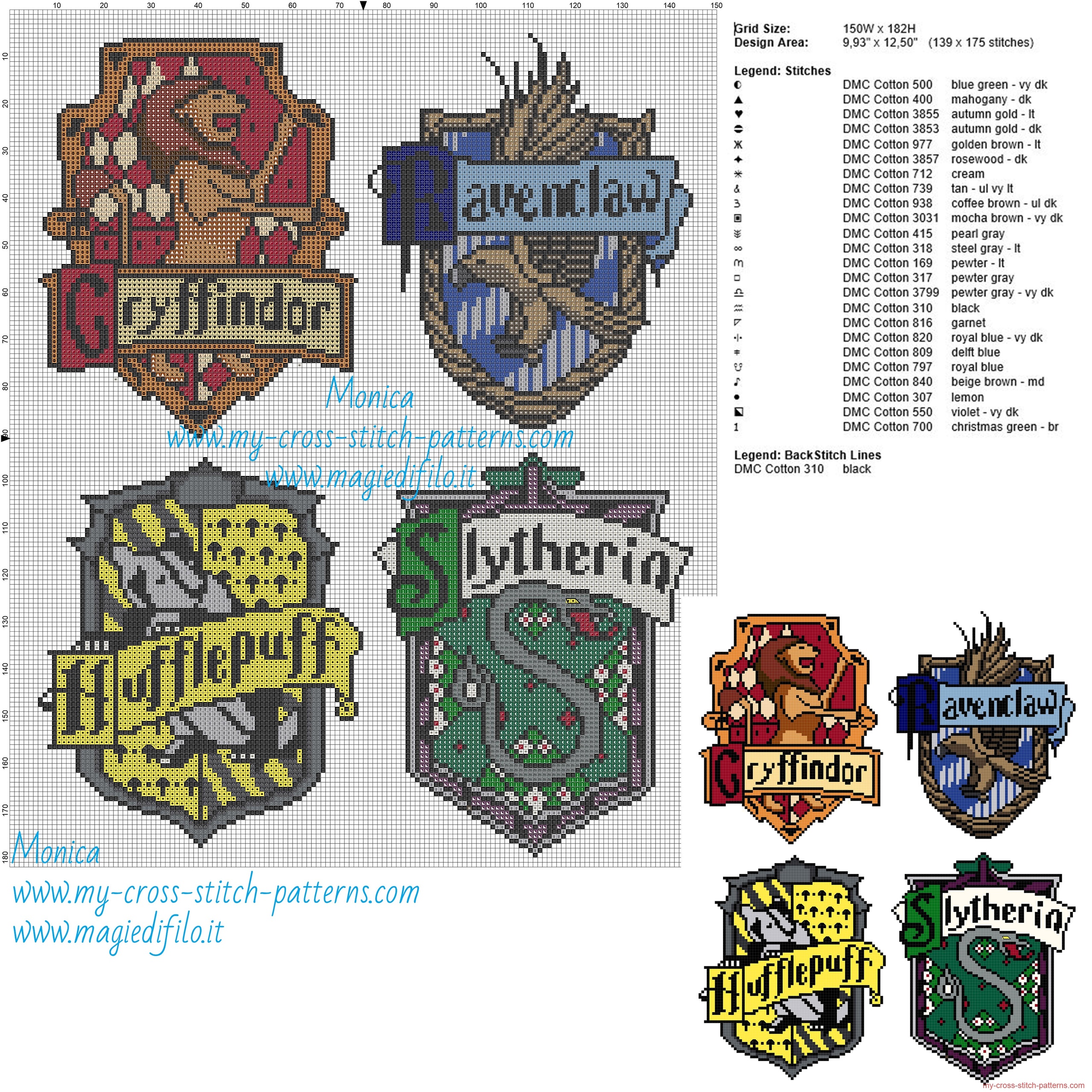 schema_punto_croce_le_quattro_case_di_hogwarts_