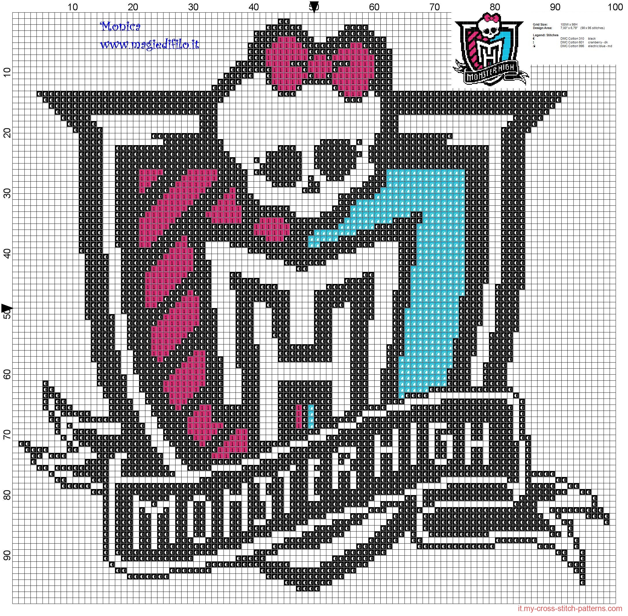 schema_punto_croce_logo_monster_high