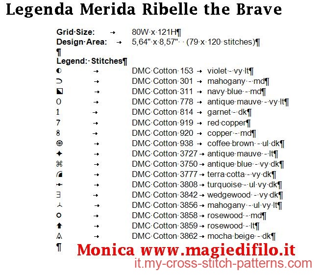 schema_punto_croce_merida_ribelle_the_brave_colori