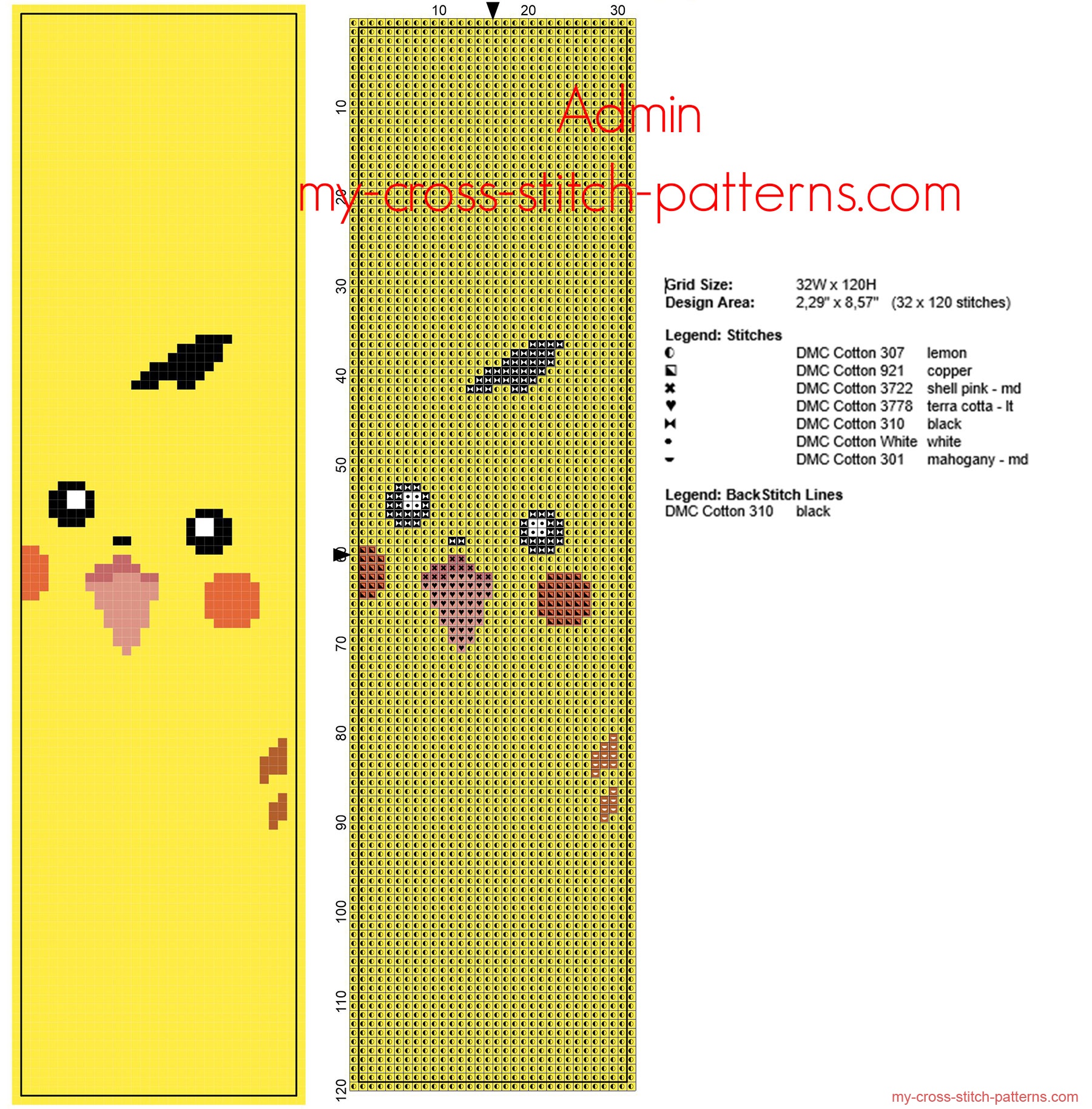 semplice_segnalibro_schema_punto_croce_gratis_con_il_pokemon_pikachu